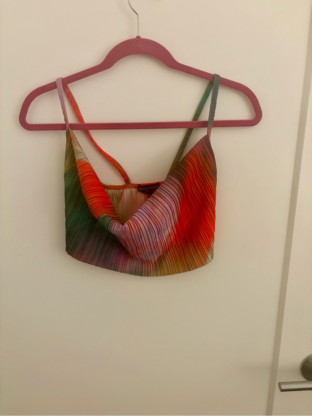 PrettyLittleThing Multicolor Pleated Cowl Neck Crop Top